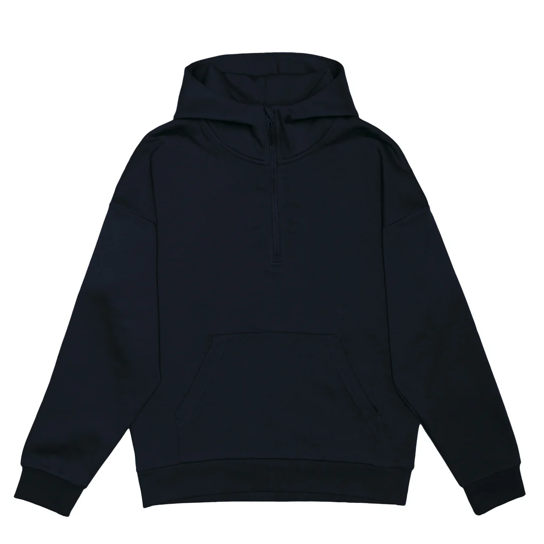 Unisex Drop Shoulder 1/2 Zip Hoodie-JHL - Color Image 1