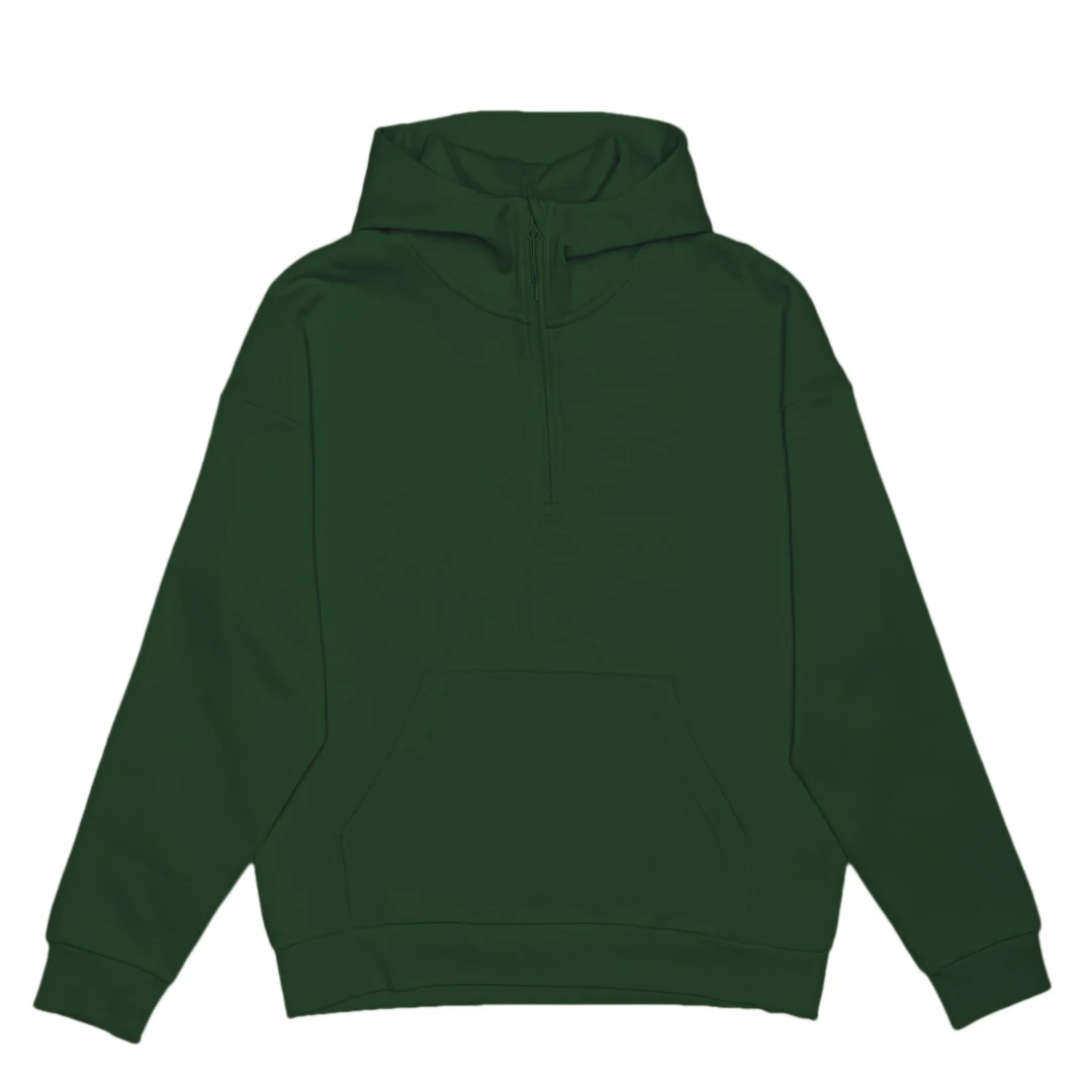 Unisex Drop Shoulder 1/2 Zip Hoodie-JHL